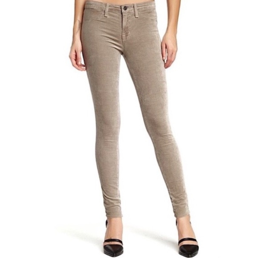 J Brand Womens 815 Velvet Super Skinny Mid Rise Jeans Fox Taupe size 26